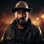 影迷用户「动作老炮儿」的头像，中年男性，休闲装扮，电影海报背景